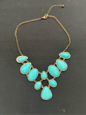 Gold-Tone Turquoise Statement Necklace